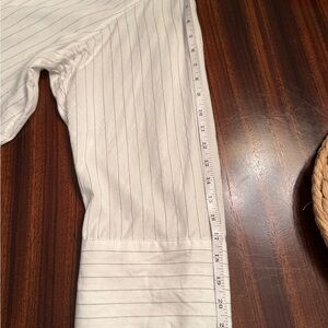 H&M Black/White Oversized Pinstripe Button-Down Shirt Wide Cuffs Size L EUC